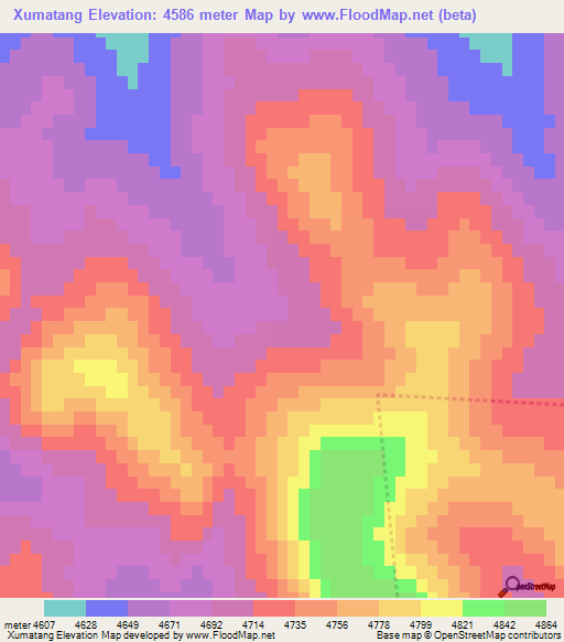 Xumatang,China Elevation Map