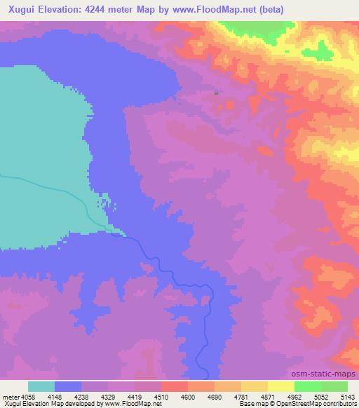 Xugui,China Elevation Map