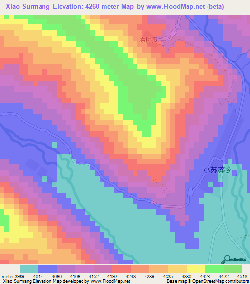 Xiao Surmang,China Elevation Map