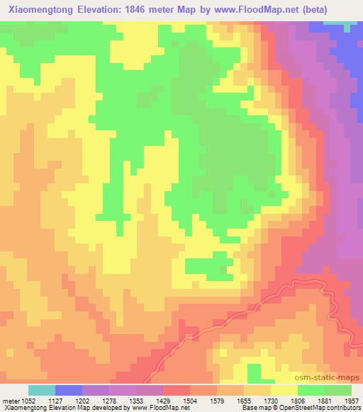 Xiaomengtong,China Elevation Map