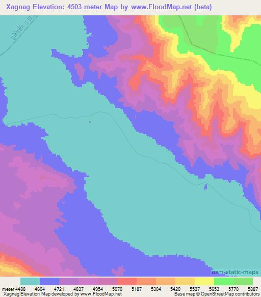 Xagnag,China Elevation Map