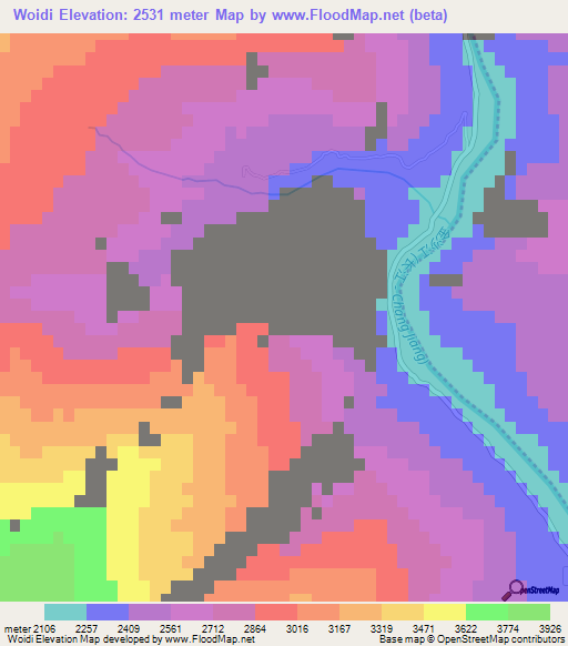 Woidi,China Elevation Map