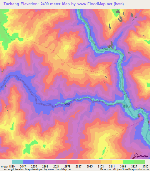 Tacheng,China Elevation Map