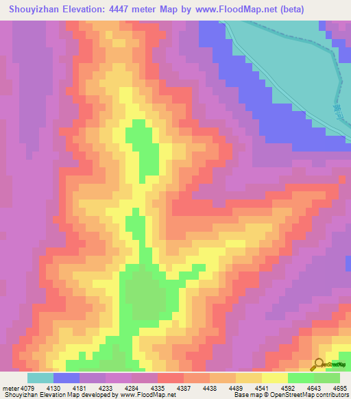 Shouyizhan,China Elevation Map