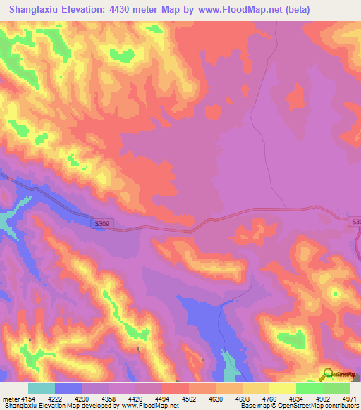 Shanglaxiu,China Elevation Map