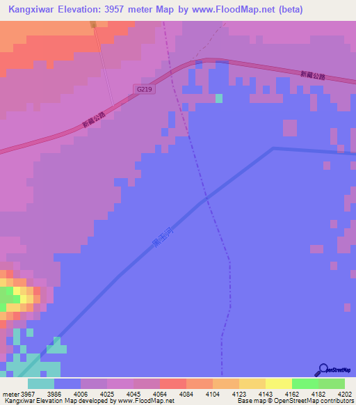 Kangxiwar,China Elevation Map