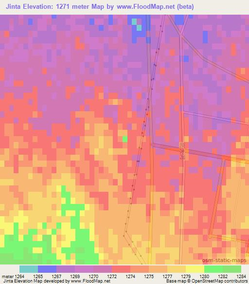 Jinta,China Elevation Map