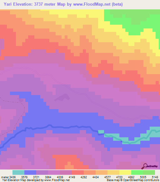 Yari,Nepal Elevation Map