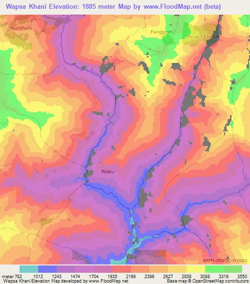 Wapsa Khani,Nepal Elevation Map