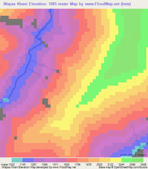Wapsa Khani,Nepal Elevation Map