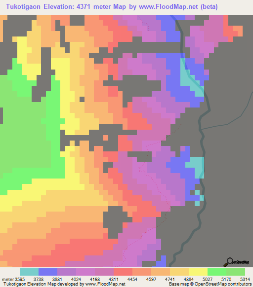 Tukotigaon,Nepal Elevation Map