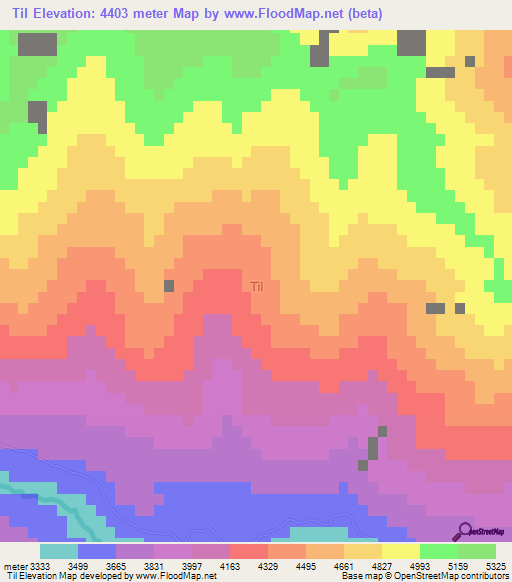 Til,Nepal Elevation Map