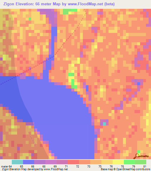 Zigon,Myanmar Elevation Map