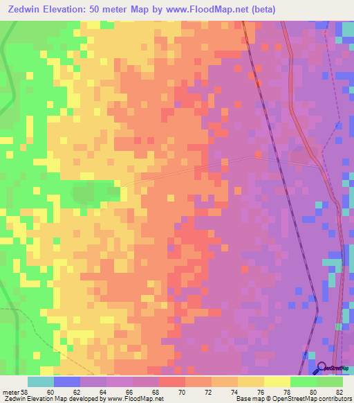 Zedwin,Myanmar Elevation Map