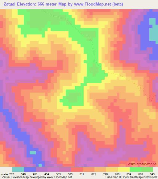 Zatual,Myanmar Elevation Map