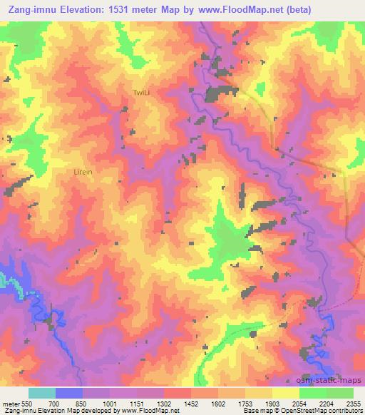 Zang-imnu,Myanmar Elevation Map