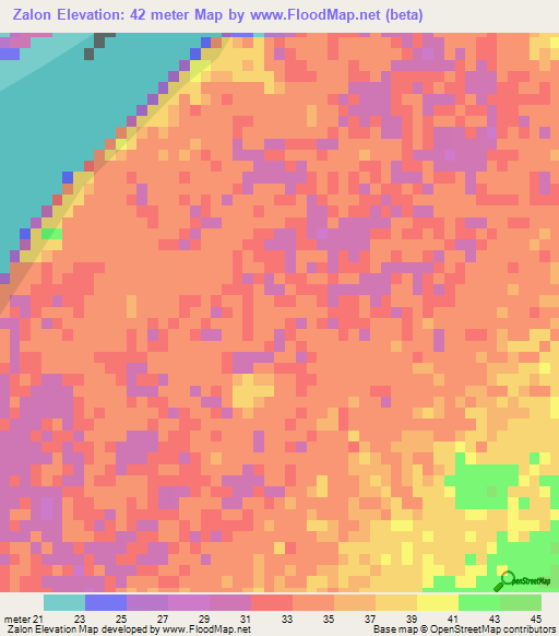 Zalon,Myanmar Elevation Map