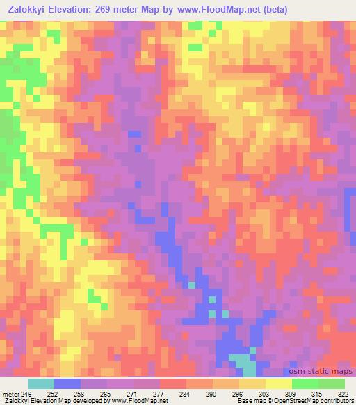 Zalokkyi,Myanmar Elevation Map