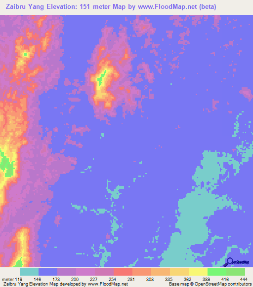 Zaibru Yang,Myanmar Elevation Map