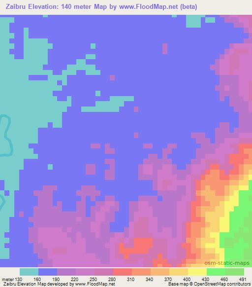 Zaibru,Myanmar Elevation Map