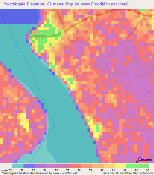 Ywathitgale,Myanmar Elevation Map