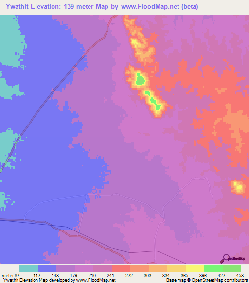 Ywathit,Myanmar Elevation Map