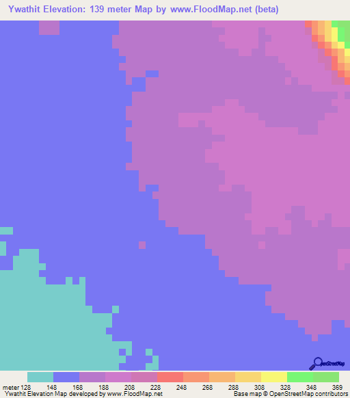 Ywathit,Myanmar Elevation Map