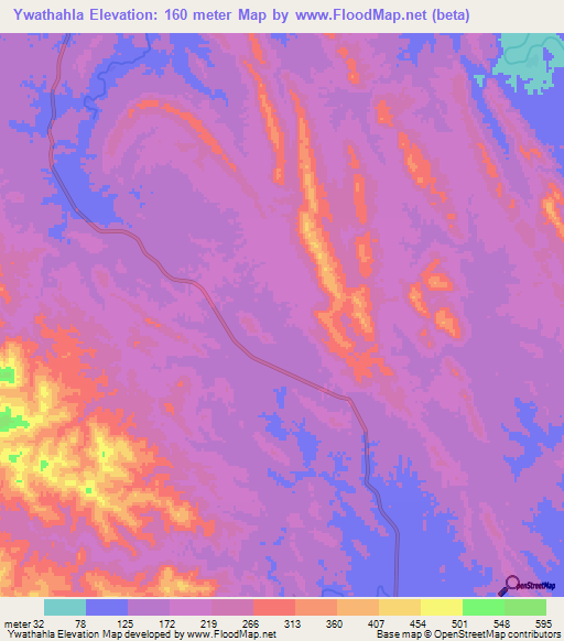 Ywathahla,Myanmar Elevation Map