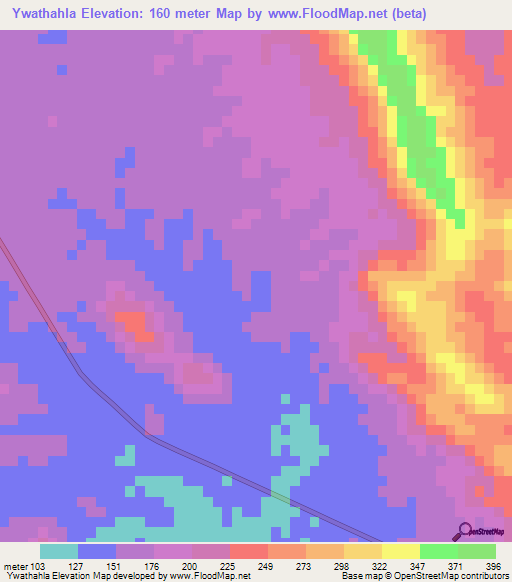 Ywathahla,Myanmar Elevation Map