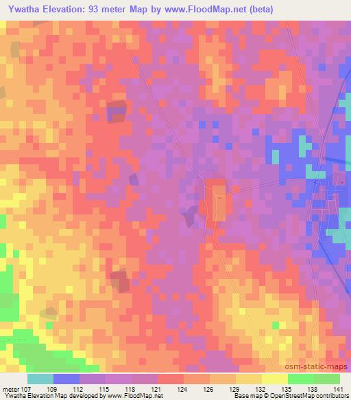 Ywatha,Myanmar Elevation Map