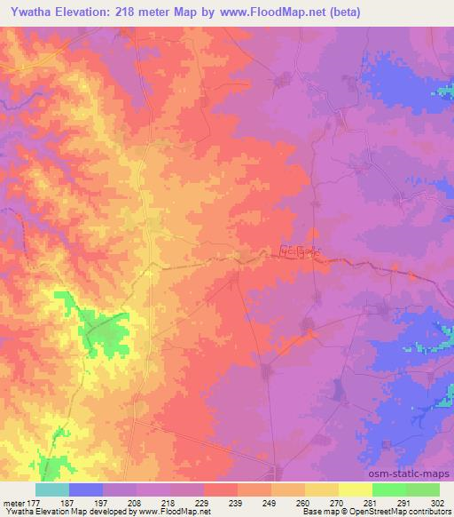 Ywatha,Myanmar Elevation Map