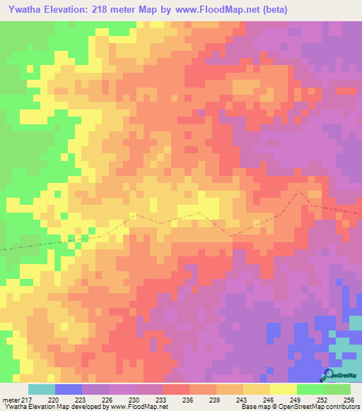 Ywatha,Myanmar Elevation Map