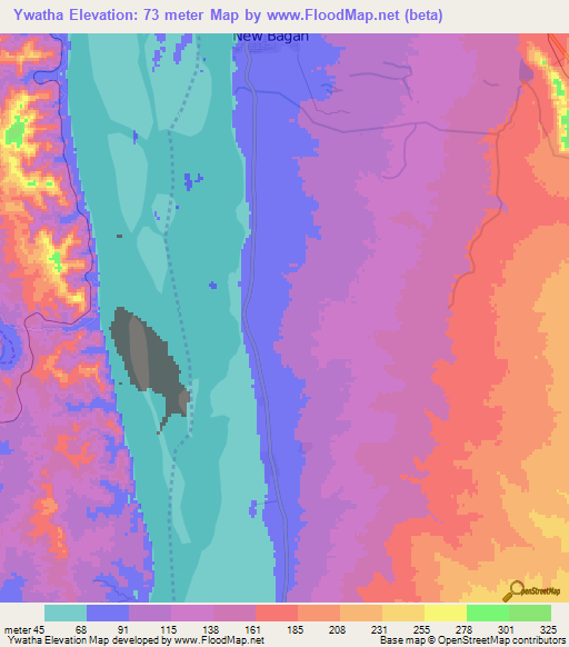 Ywatha,Myanmar Elevation Map