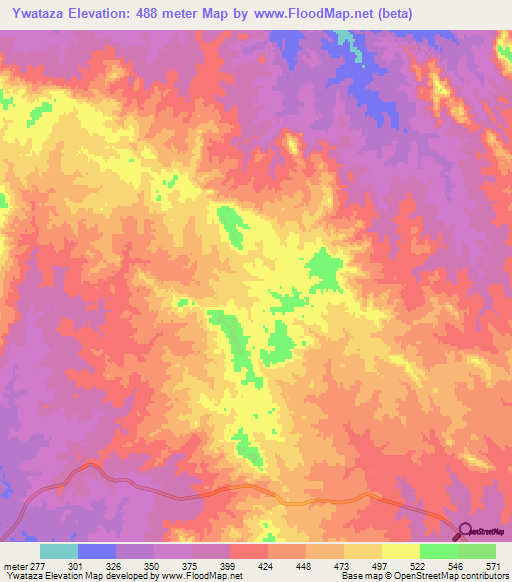 Ywataza,Myanmar Elevation Map