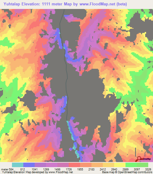 Yuhtalap,Myanmar Elevation Map