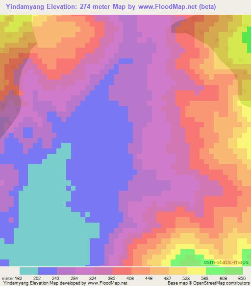 Yindamyang,Myanmar Elevation Map