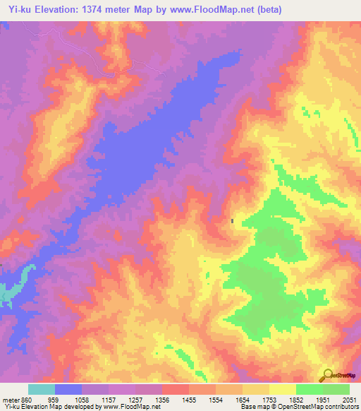 Elevation of Yi-ku,Myanmar Elevation Map, Topography, Contour