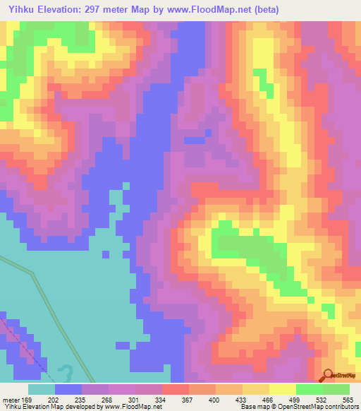 Yihku,Myanmar Elevation Map