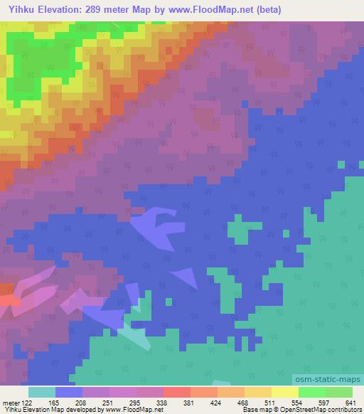 Yihku,Myanmar Elevation Map