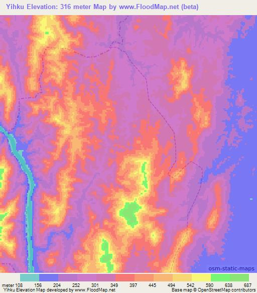 Yihku,Myanmar Elevation Map