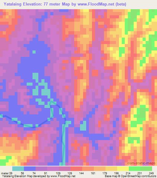 Yatalaing,Myanmar Elevation Map