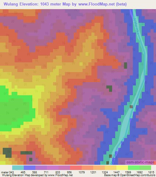 Wulang,Myanmar Elevation Map