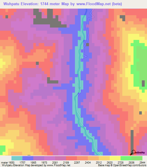 Wuhpatu,Myanmar Elevation Map