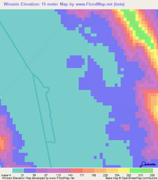 Winsein,Myanmar Elevation Map