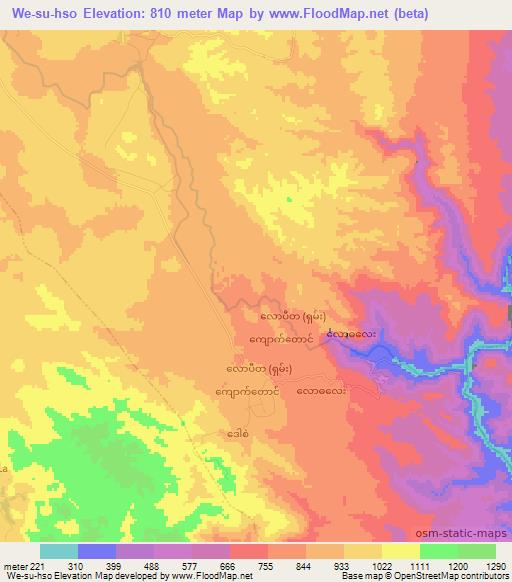 We-su-hso,Myanmar Elevation Map