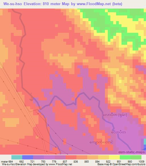 We-su-hso,Myanmar Elevation Map