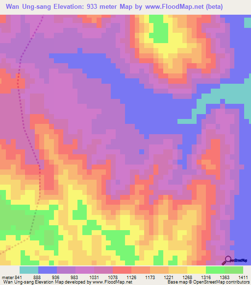 Wan Ung-sang,Myanmar Elevation Map