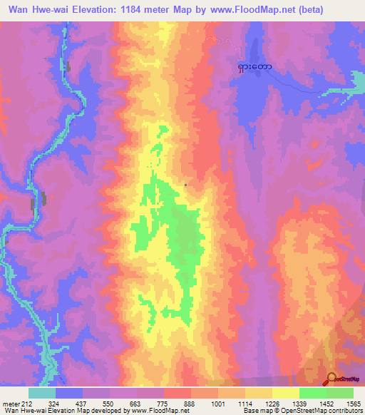 Wan Hwe-wai,Myanmar Elevation Map