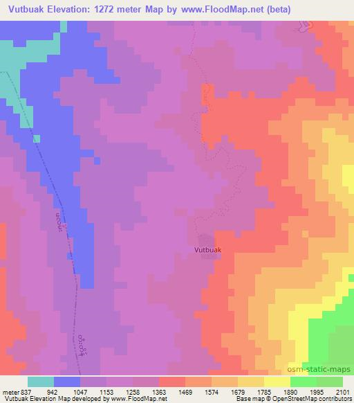 Vutbuak,Myanmar Elevation Map