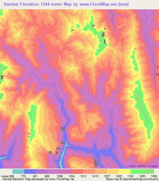 Vambai,Myanmar Elevation Map